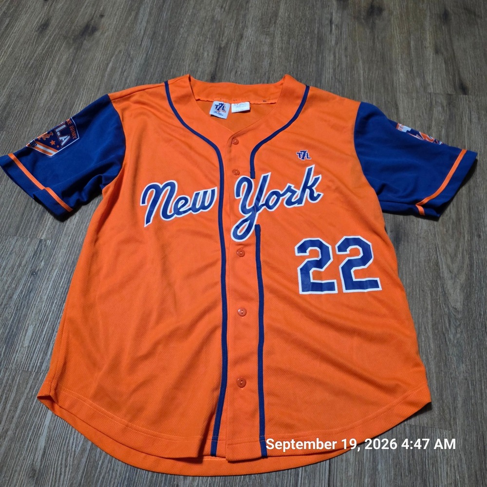 The 7 Line Army New York Mets 2022 Jersey Mens Medium Orange Blue T7LA #22